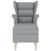 Poltrona con Poggiapiedi Grigio Chiaro in Tessuto 3307989