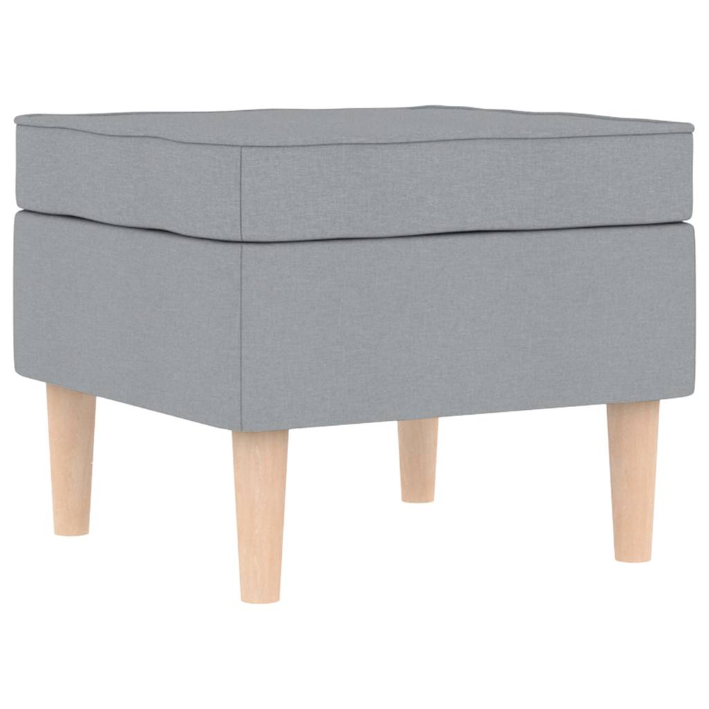 Poltrona con Poggiapiedi Grigio Chiaro in Tessuto 3307989