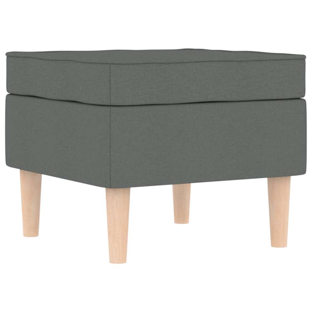 Poltrona con Poggiapiedi Grigio Scuro in Tessuto 3307990