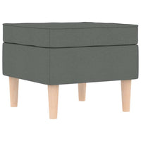 Poltrona con Poggiapiedi Grigio Scuro in Tessuto 3307990