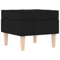 vidaXL Poltrona con Poggiapiedi Nera in Tessuto