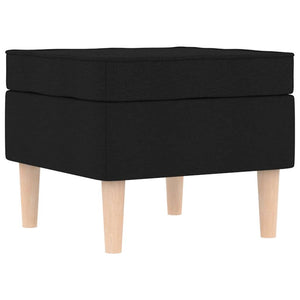 vidaXL Poltrona con Poggiapiedi Nera in Tessuto