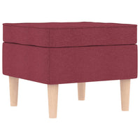 vidaXL Poltrona con Poggiapiedi Rosso Vino in Tessuto