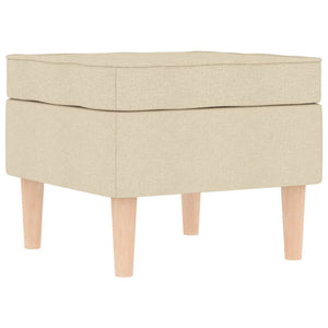 Poltrona con Poggiapiedi Crema in Tessuto 3307996