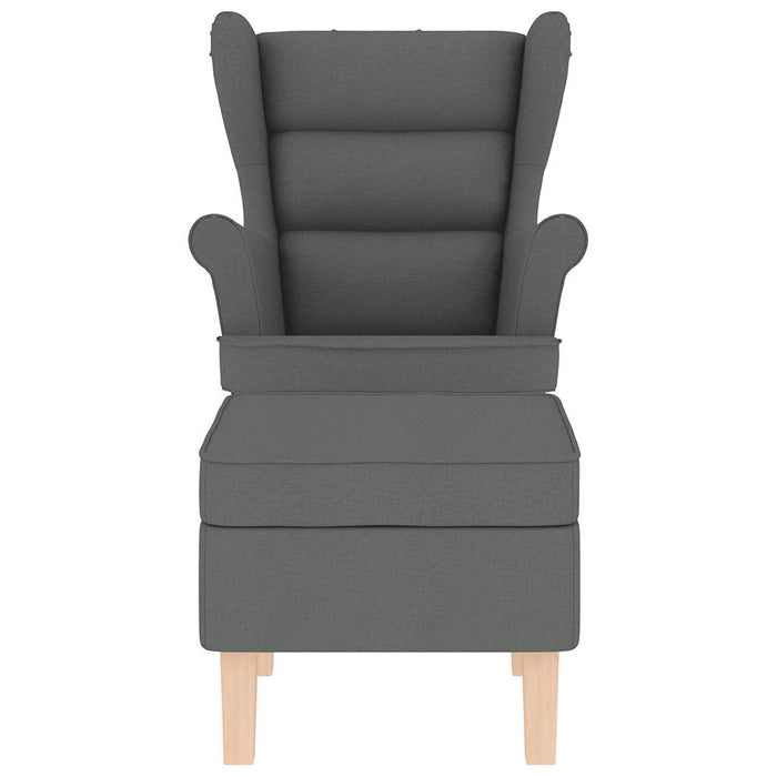 Poltrona a Dondolo con Poggiapiedi Grigio Scuro in Tessuto 3307998