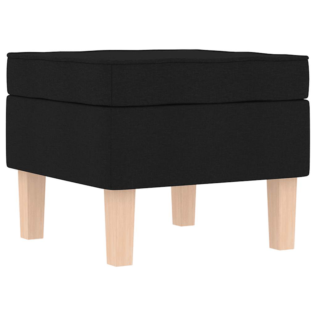 vidaXL Poltrona a Dondolo con poggiapiedi Nero in Tessuto