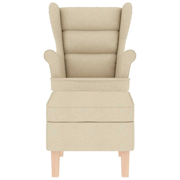 Poltrona a Dondolo con poggiapiedi crema in Tessuto 3308004