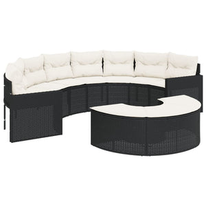 Divano da Giardino con Cuscini Semicircolare in Polyrattan 3318513
