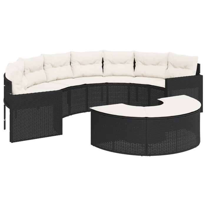 Divano da Giardino con Cuscini Semicircolare in Polyrattan 3318513