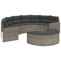 Divano da Giardino con Cuscini Semicircolare Grigio Polyrattan 3318514