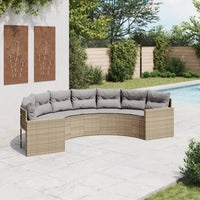 Divano da Giardino con Cuscini Semicircolare Beige Polyrattan 3318515