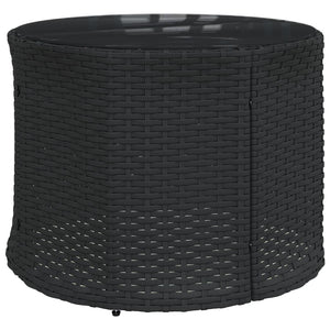 Divano Giardino Tavolo e Cuscini Semicircolare Nero Polyrattan 3318517