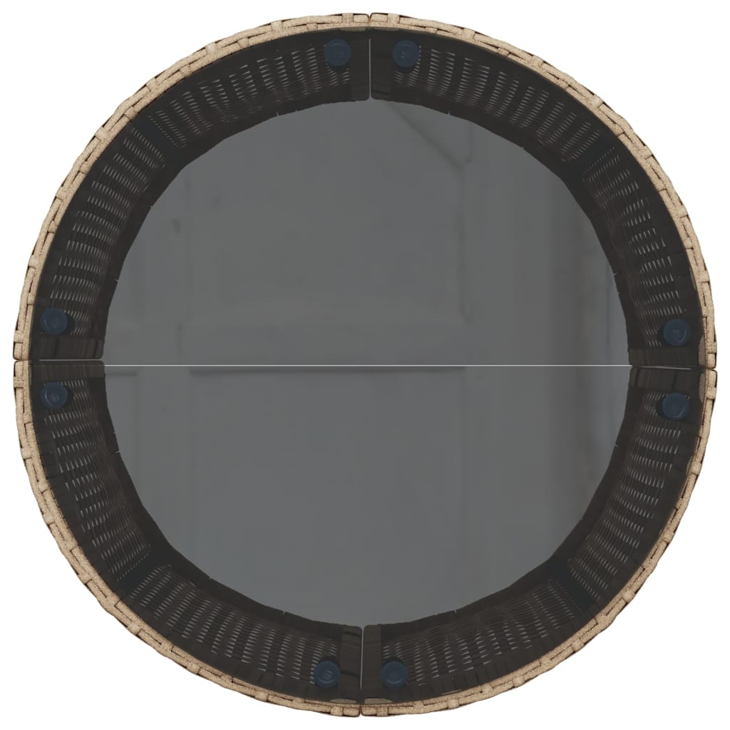 vidaXL Divano Giardino Tavolo e Cuscini Semicircolare Beige Polyrattan