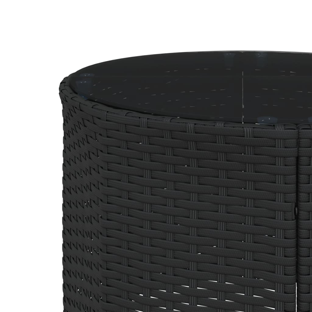 vidaXL Divano Giardino Tavolo e Cuscini Semicircolare Nero Polyrattan