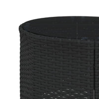 vidaXL Divano Giardino Tavolo e Cuscini Semicircolare Nero Polyrattan
