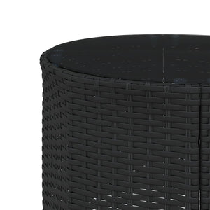 vidaXL Divano Giardino Tavolo e Cuscini Semicircolare Nero Polyrattan
