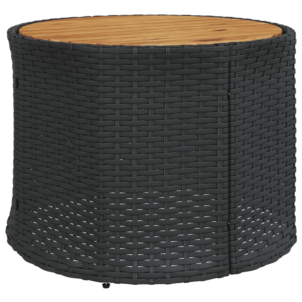 vidaXL Divano Giardino Tavolo e Cuscini Semicircolare Nero Polyrattan
