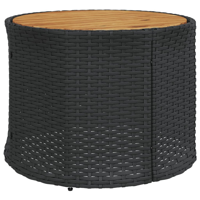 vidaXL Divano Giardino Tavolo e Cuscini Semicircolare Nero Polyrattan