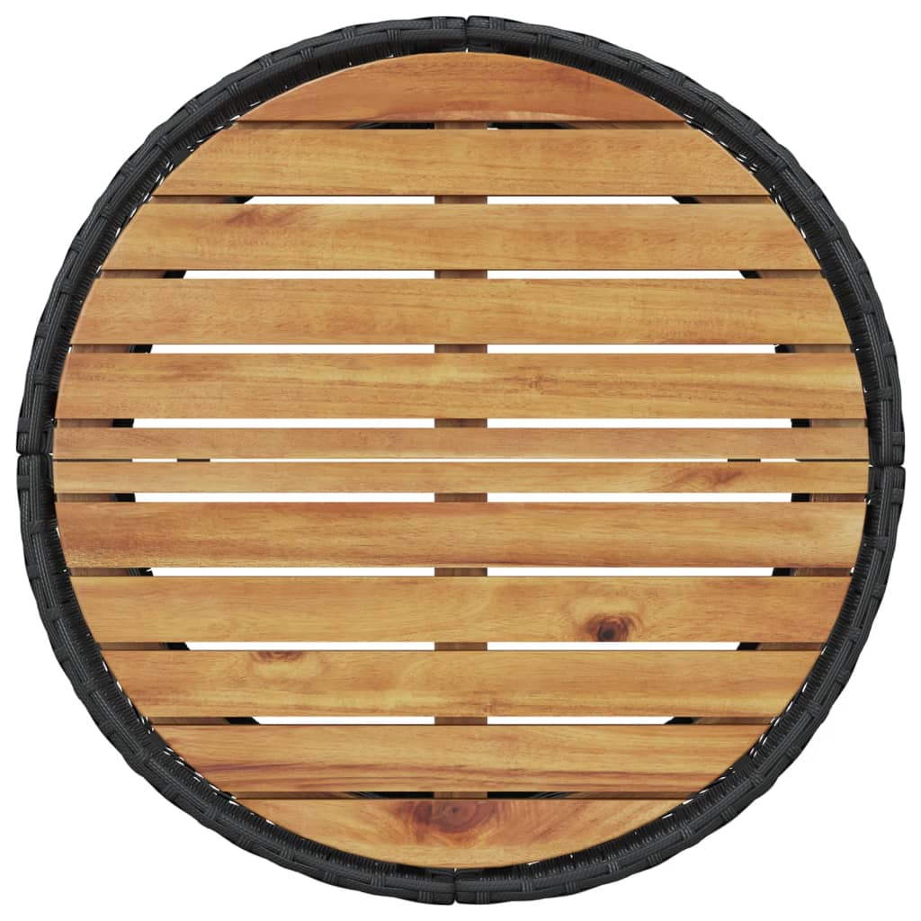 vidaXL Divano Giardino Tavolo e Cuscini Semicircolare Nero Polyrattan