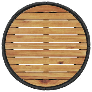 vidaXL Divano Giardino Tavolo e Cuscini Semicircolare Nero Polyrattan