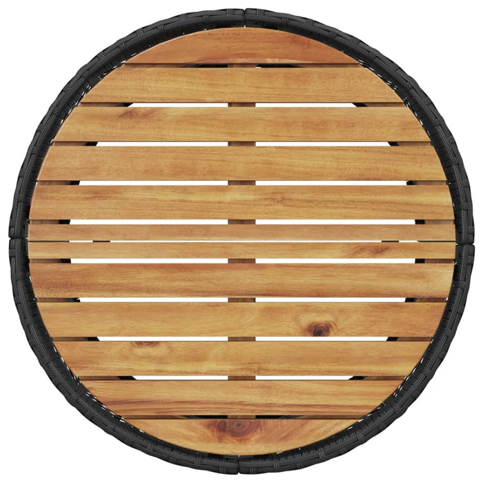 vidaXL Divano Giardino Tavolo e Cuscini Semicircolare Nero Polyrattan