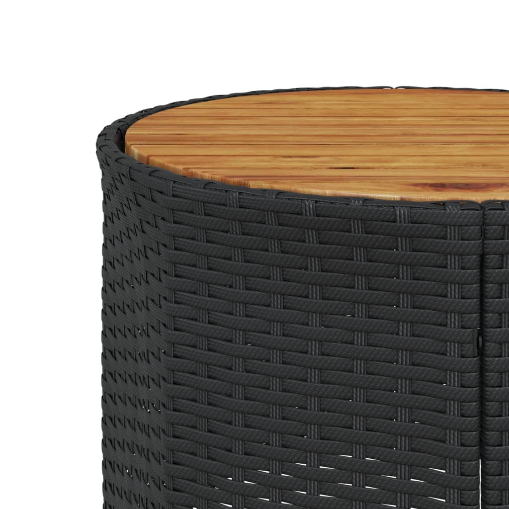 vidaXL Divano Giardino Tavolo e Cuscini Semicircolare Nero Polyrattan