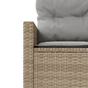 Divano da Giardino con Cuscini Circolare Beige in Polyrattan 3318533