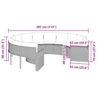 Divano da Giardino con Cuscini Circolare Beige in Polyrattan 3318533