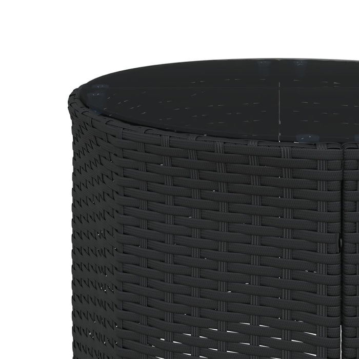 Divano Giardino con Tavolo e Cuscini Circolare Nero Polyrattan 3318535