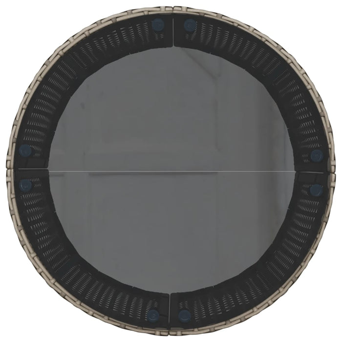 Divano da Giardino Tavolo e Cuscini Circolare Grigio Polyrattan