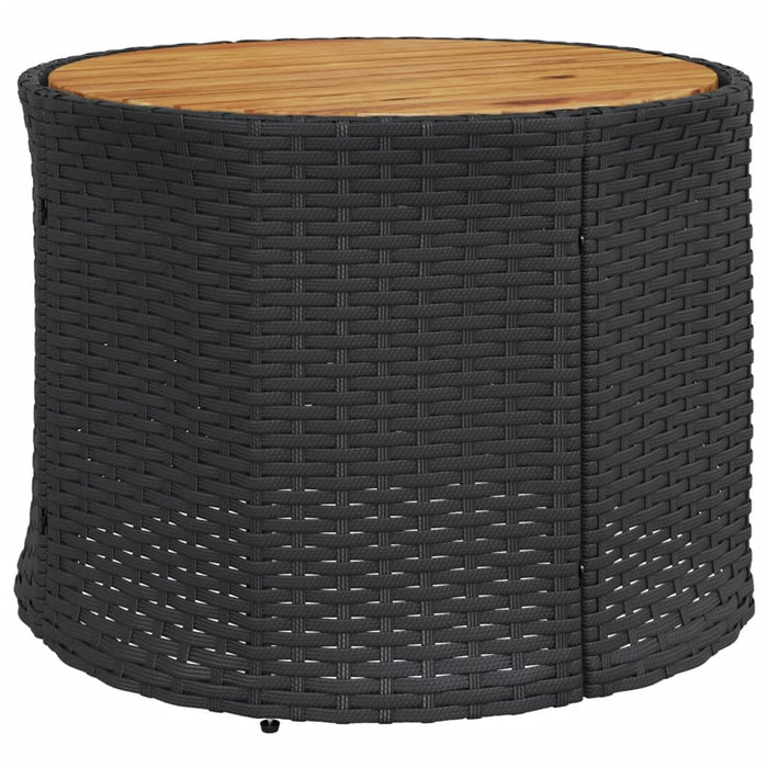vidaXL Divano Giardino con Tavolo e Cuscini Circolare Nero Polyrattan