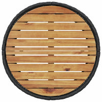 vidaXL Divano Giardino con Tavolo e Cuscini Circolare Nero Polyrattan