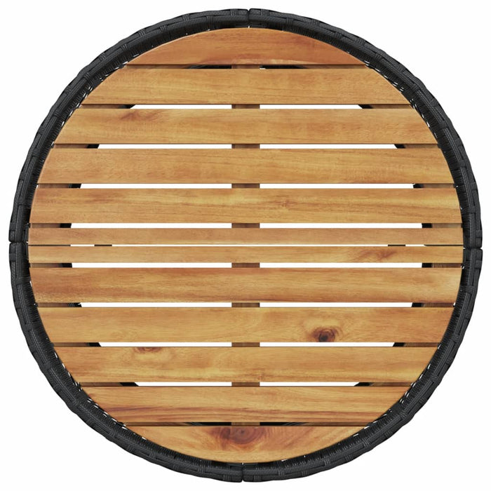 vidaXL Divano Giardino con Tavolo e Cuscini Circolare Nero Polyrattan