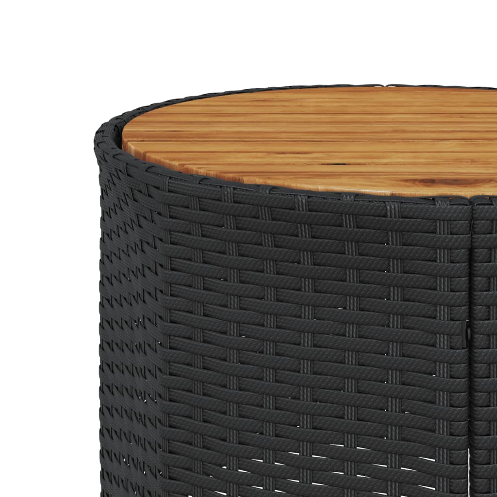 vidaXL Divano Giardino con Tavolo e Cuscini Circolare Nero Polyrattan