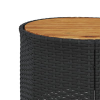 vidaXL Divano Giardino con Tavolo e Cuscini Circolare Nero Polyrattan