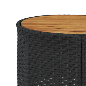vidaXL Divano Giardino con Tavolo e Cuscini Circolare Nero Polyrattan