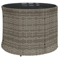vidaXL Divano da Giardino Tavolo e Cuscini Circolare Grigio Polyrattan