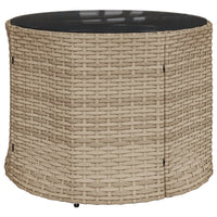 vidaXL Divano Giardino con Tavolo e Cuscini Circolare Beige Polyrattan