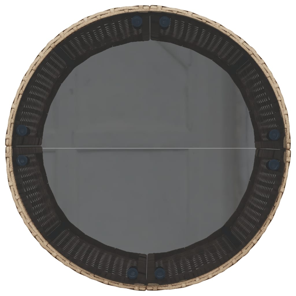 vidaXL Divano Giardino con Tavolo e Cuscini Circolare Beige Polyrattan