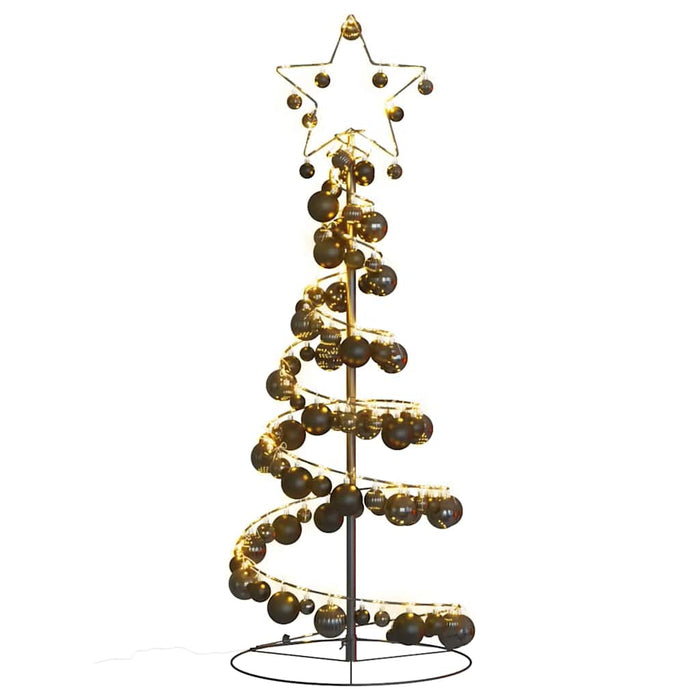 Albero di Natale a LED con Palline 80 LED Bianco Caldo 120 cm 3318550