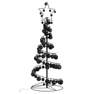 Albero di Natale a LED con Palline 80 LED Bianco Caldo 120 cm 3318550