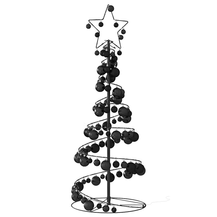 Albero di Natale a LED con Palline 80 LED Bianco Caldo 120 cm 3318550