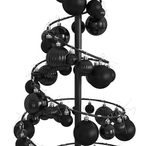 Albero di Natale a LED con Palline 80 LED Bianco Caldo 120 cm 3318550
