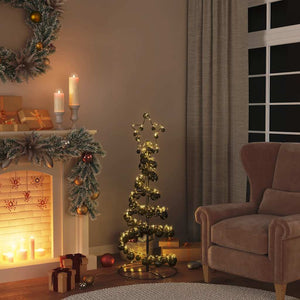 Albero di Natale a LED con Palline 80 LED Bianco Caldo 120 cm 3318550