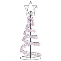 vidaXL Albero di Natale a LED con Palline 80 LED Bianco Caldo 120 cm