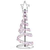 Albero di Natale a LED con Palline 80 LED Bianco Caldo 120 cm 3318551