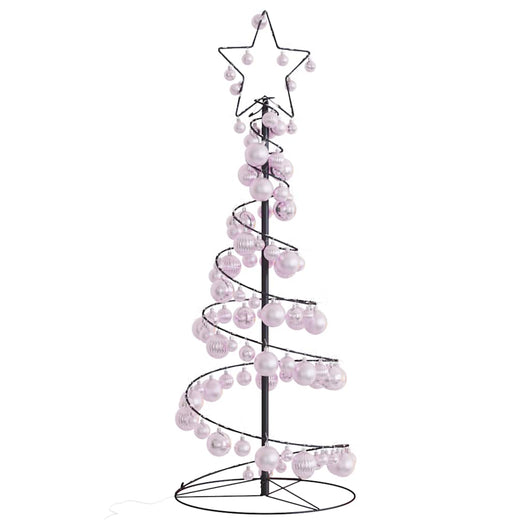 Albero di Natale a LED con Palline 80 LED Bianco Caldo 120 cm 3318551