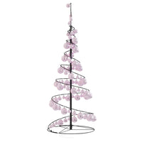 Albero di Natale a LED con Palline 80 LED Bianco Caldo 120 cm 3318551
