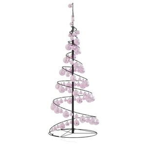 Albero di Natale a LED con Palline 80 LED Bianco Caldo 120 cm 3318551