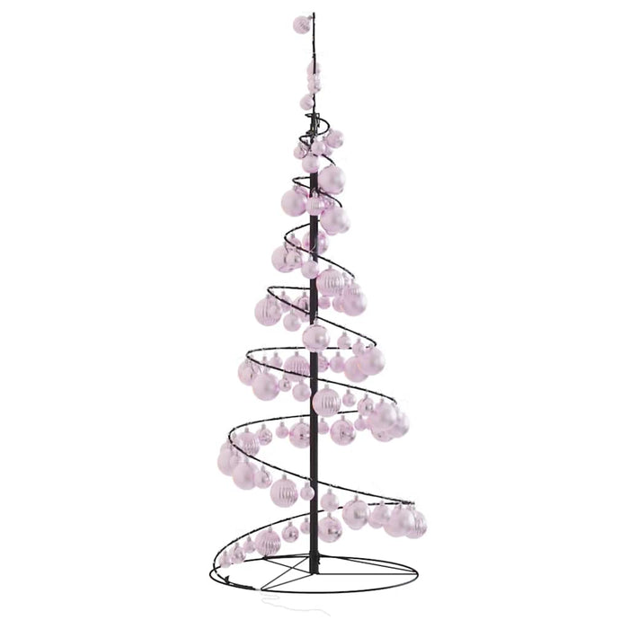Albero di Natale a LED con Palline 80 LED Bianco Caldo 120 cm 3318551